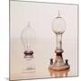 Early Light Bulbs: Left: First Commercial Light Bulb, Right: Electric Filament Lamp, 1879-null-Mounted Giclee Print