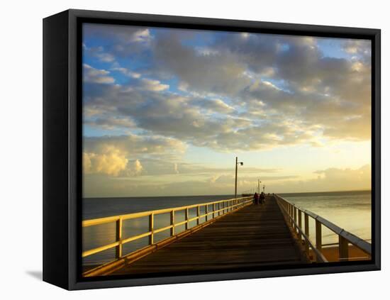 Early Light on Urangan Pier, Hervey Bay, Queensland, Australia-David Wall-Framed Stretched Canvas