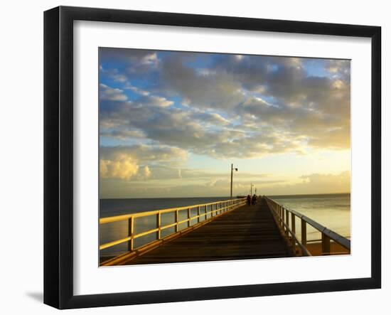 Early Light on Urangan Pier, Hervey Bay, Queensland, Australia-David Wall-Framed Photographic Print