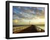 Early Light on Urangan Pier, Hervey Bay, Queensland, Australia-David Wall-Framed Photographic Print