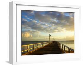 Early Light on Urangan Pier, Hervey Bay, Queensland, Australia-David Wall-Framed Photographic Print