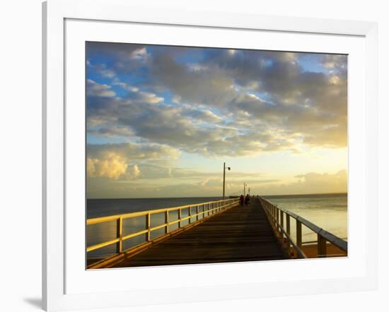 Early Light on Urangan Pier, Hervey Bay, Queensland, Australia-David Wall-Framed Photographic Print