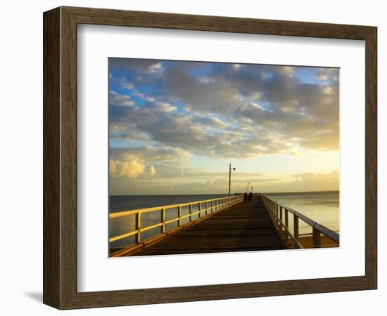 Early Light on Urangan Pier, Hervey Bay, Queensland, Australia-David Wall-Framed Photographic Print