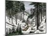 Early Logging in the White Mountains of Maine or New Hampshire-null-Mounted Giclee Print