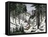 Early Logging in the White Mountains of Maine or New Hampshire-null-Framed Stretched Canvas