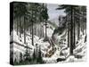 Early Logging in the White Mountains of Maine or New Hampshire-null-Stretched Canvas