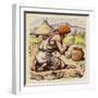 Early Man Creating Fire from Flints-Pat Nicolle-Framed Giclee Print