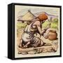 Early Man Creating Fire from Flints-Pat Nicolle-Framed Stretched Canvas