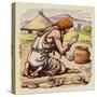 Early Man Creating Fire from Flints-Pat Nicolle-Stretched Canvas