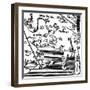 Early Map of Massachusetts Bay, USA-null-Framed Giclee Print