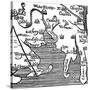 Early Map of Massachusetts Bay, USA-null-Stretched Canvas