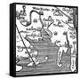 Early Map of Massachusetts Bay, USA-null-Framed Stretched Canvas