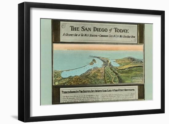 Early Map of San Diego, California-null-Framed Art Print