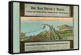 Early Map of San Diego, California-null-Framed Stretched Canvas