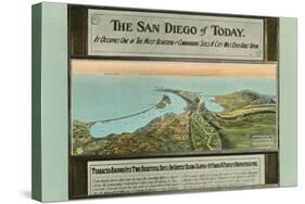 Early Map of San Diego, California-null-Stretched Canvas