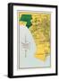 Early Map of Santa Monica, California-null-Framed Art Print