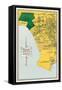 Early Map of Santa Monica, California-null-Framed Stretched Canvas