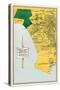 Early Map of Santa Monica, California-null-Stretched Canvas