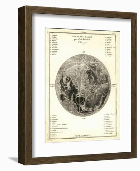 Early Map of the Moon, 1772-Detlev Van Ravenswaay-Framed Premium Photographic Print