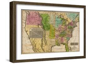 Early Map of the United States-null-Framed Giclee Print