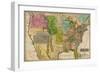 Early Map of the United States-null-Framed Giclee Print