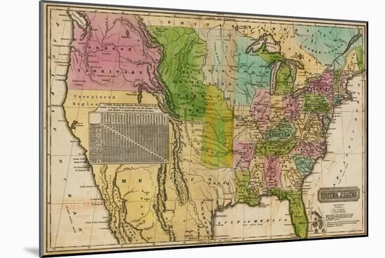 Early Map of the United States-null-Mounted Giclee Print