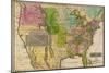 Early Map of the United States-null-Mounted Giclee Print