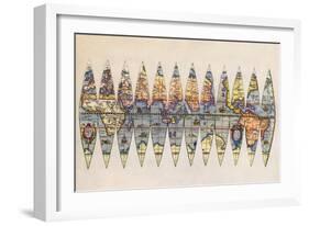 Early Map of the World-null-Framed Giclee Print