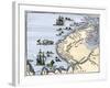 Early Map Showing Nova Zembla Off the Arctic Coast of Russia, Probably 1600-null-Framed Giclee Print