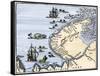 Early Map Showing Nova Zembla Off the Arctic Coast of Russia, Probably 1600-null-Framed Stretched Canvas