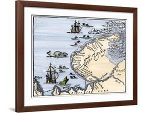 Early Map Showing Nova Zembla Off the Arctic Coast of Russia, Probably 1600-null-Framed Giclee Print