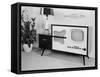 Early Model Radio Television in Home-null-Framed Stretched Canvas