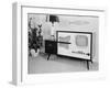 Early Model Radio Television in Home-null-Framed Photographic Print