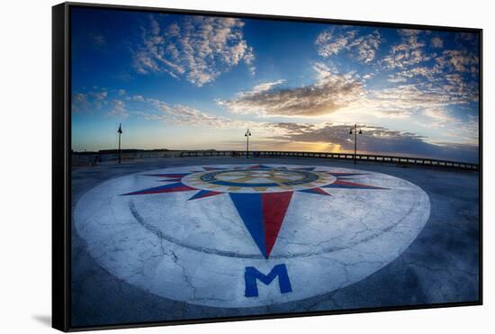 Early Morning Along Atlantic Ocean and the Key West Pier-Terry Eggers-Framed Stretched Canvas