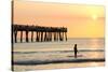 Early Morning at the Pier in Jacksonville Beach, Florida.-RobWilson-Stretched Canvas