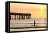 Early Morning at the Pier in Jacksonville Beach, Florida.-RobWilson-Framed Stretched Canvas