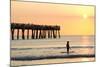 Early Morning at the Pier in Jacksonville Beach, Florida.-RobWilson-Mounted Photographic Print