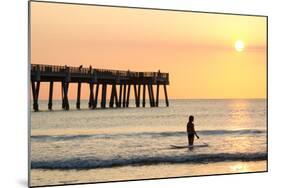 Early Morning at the Pier in Jacksonville Beach, Florida.-RobWilson-Mounted Photographic Print