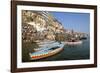 Early Morning Bathing in the Holy River Ganges Along Dasaswamedh Ghat, Uttar Pradesh State, India-Gavin Hellier-Framed Photographic Print