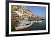 Early Morning Bathing in the Holy River Ganges Along Dasaswamedh Ghat, Uttar Pradesh State, India-Gavin Hellier-Framed Photographic Print