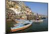 Early Morning Bathing in the Holy River Ganges Along Dasaswamedh Ghat, Uttar Pradesh State, India-Gavin Hellier-Mounted Premium Photographic Print