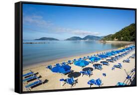 Early Morning Beach, Lerici, Liguria, Italy, Europe-Peter Groenendijk-Framed Stretched Canvas