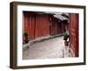 Early Morning Cobbled Street, Lijiang Old Town, UNESCO World Heritage Site, Yunnan, China-Porteous Rod-Framed Photographic Print