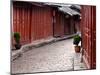 Early Morning Cobbled Street, Lijiang Old Town, UNESCO World Heritage Site, Yunnan, China-Porteous Rod-Mounted Photographic Print