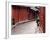 Early Morning Cobbled Street, Lijiang Old Town, UNESCO World Heritage Site, Yunnan, China-Porteous Rod-Framed Photographic Print