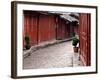 Early Morning Cobbled Street, Lijiang Old Town, UNESCO World Heritage Site, Yunnan, China-Porteous Rod-Framed Photographic Print