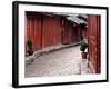 Early Morning Cobbled Street, Lijiang Old Town, UNESCO World Heritage Site, Yunnan, China-Porteous Rod-Framed Photographic Print