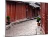 Early Morning Cobbled Street, Lijiang Old Town, UNESCO World Heritage Site, Yunnan, China-Porteous Rod-Mounted Photographic Print