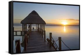 Early Morning, Dock, Rancho Encantado Eco-Resort and Spa, Bacalar, Quintana Roo, Mexico-Richard Maschmeyer-Framed Stretched Canvas