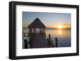 Early Morning, Dock, Rancho Encantado Eco-Resort and Spa, Bacalar, Quintana Roo, Mexico-Richard Maschmeyer-Framed Photographic Print